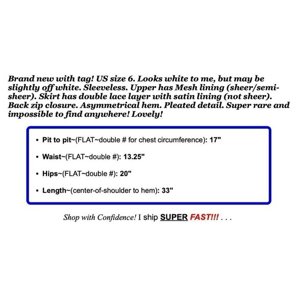 Asilio Sz 6 White Lace Asymmetrical Pleated Fit and Flare Formal Dress NWT NEW! - Picture 8 of 8